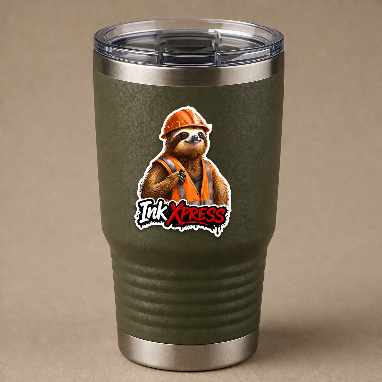 Funny sloth hardhat sticker