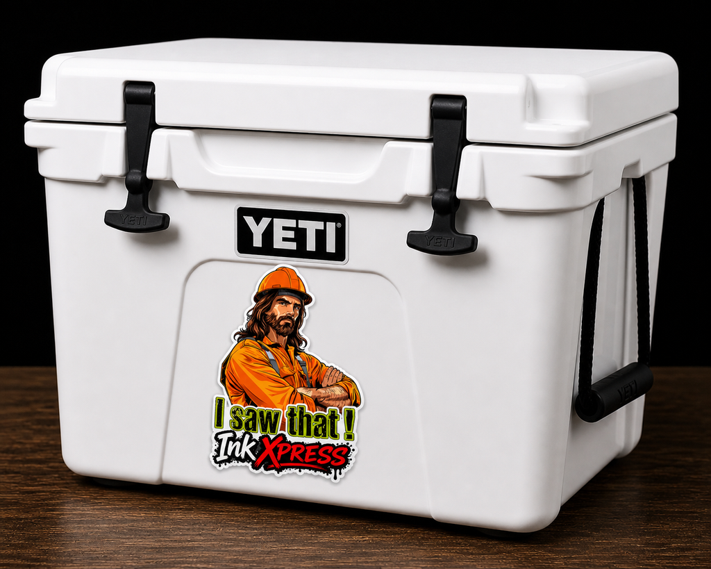 Funny Jesus i saw that hardhat sticker