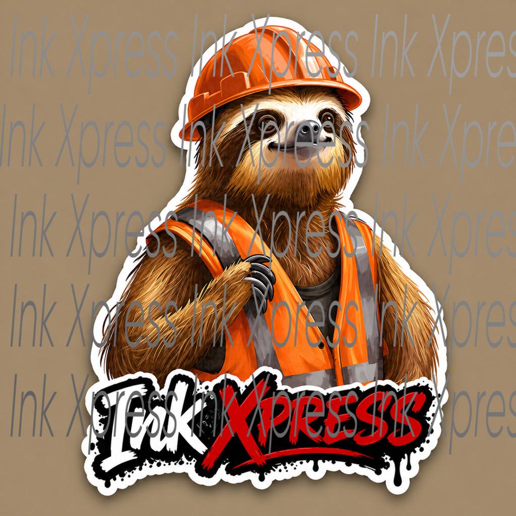 Funny sloth hardhat sticker