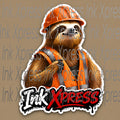 Funny sloth hardhat sticker