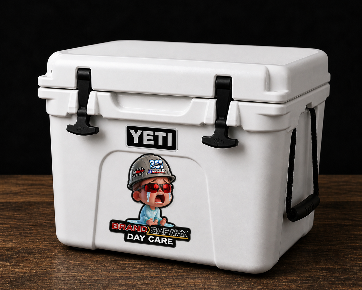 BrndSfwy daycare funny hardhat sticker