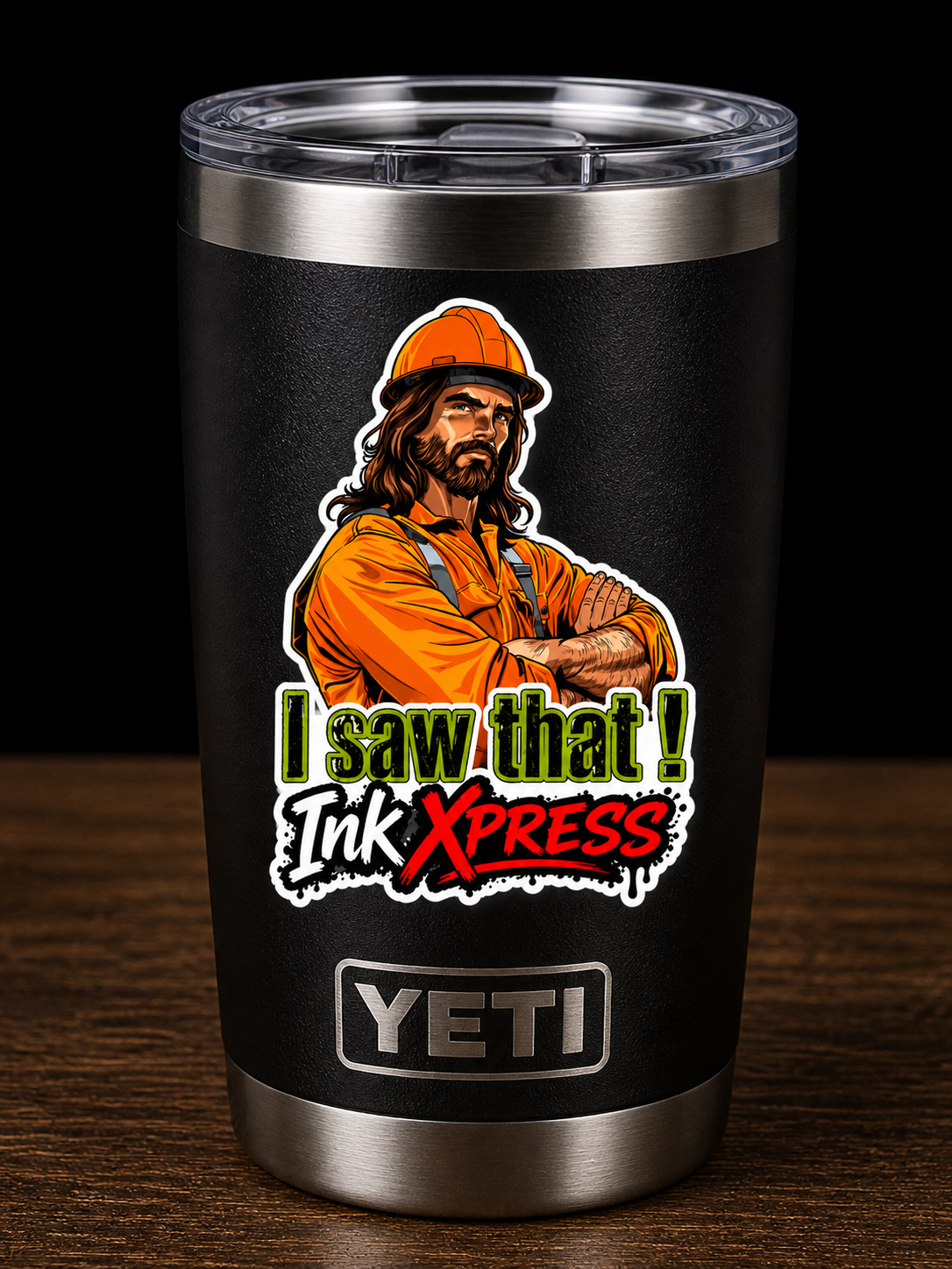 Funny Jesus i saw that hardhat sticker